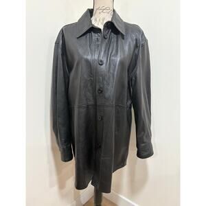 Quince 100% Sheep Leather Black Jacket Size Large